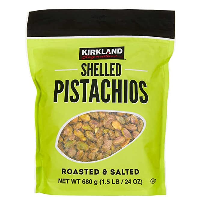 Kirkland Signature Nuts, Shelled Pistachios Roasted & Salted 24 Ounce (Pack of 1) - 096619107698