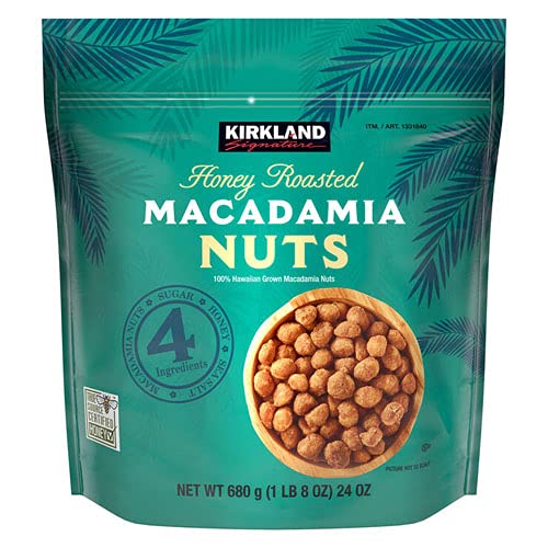 Kirkland Signature Honey Roasted Macadamia Nuts, 24 Ounce, 1.5 Pound (Pack of 1) - 096619189199
