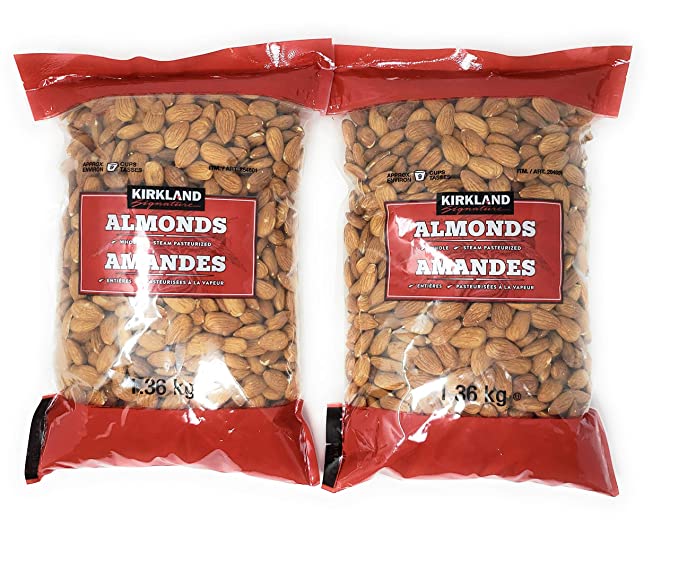  Kirkland Signature Supreme Whole Almonds, 2 Pack (3 Pounds)  - 096619268139