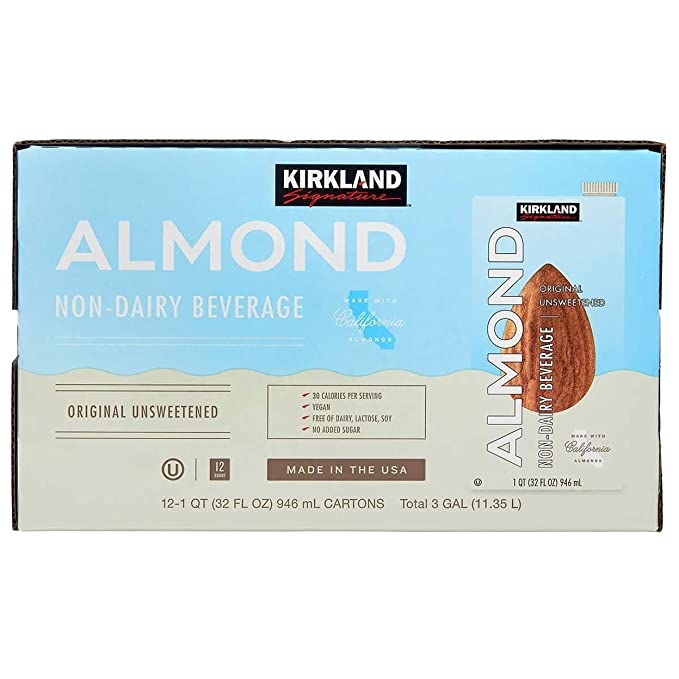 Kirkland Signature Almond Milk, 32 Fluid Ounce (12 Count) - 096619277810