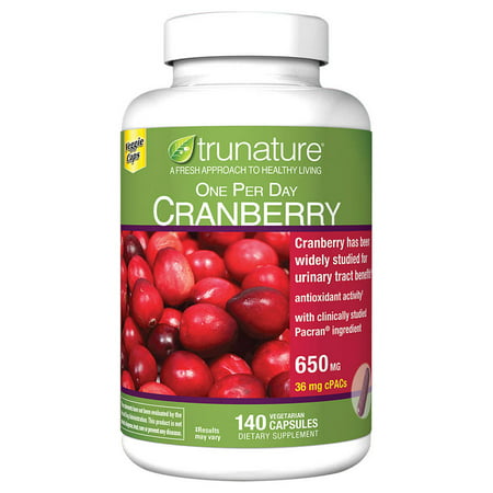 trunature Cranberry 650 mg. 140 Vegetarian Capsules - 096619281626