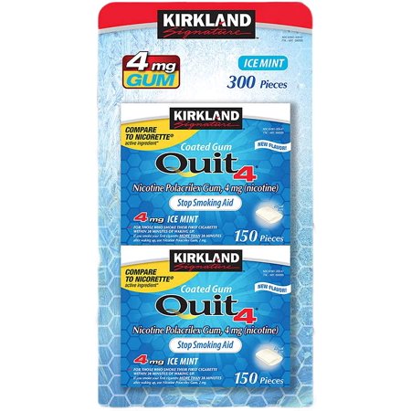 Kirkland Signature Quit 4 mg. Ice Mint Gum 300 Pieces - 096619388660