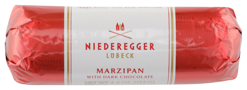 NIEDEREGGER MARZIPAN: Marzipan Loaf Large Chocolate Cover, 4.4 oz - 0097305050311