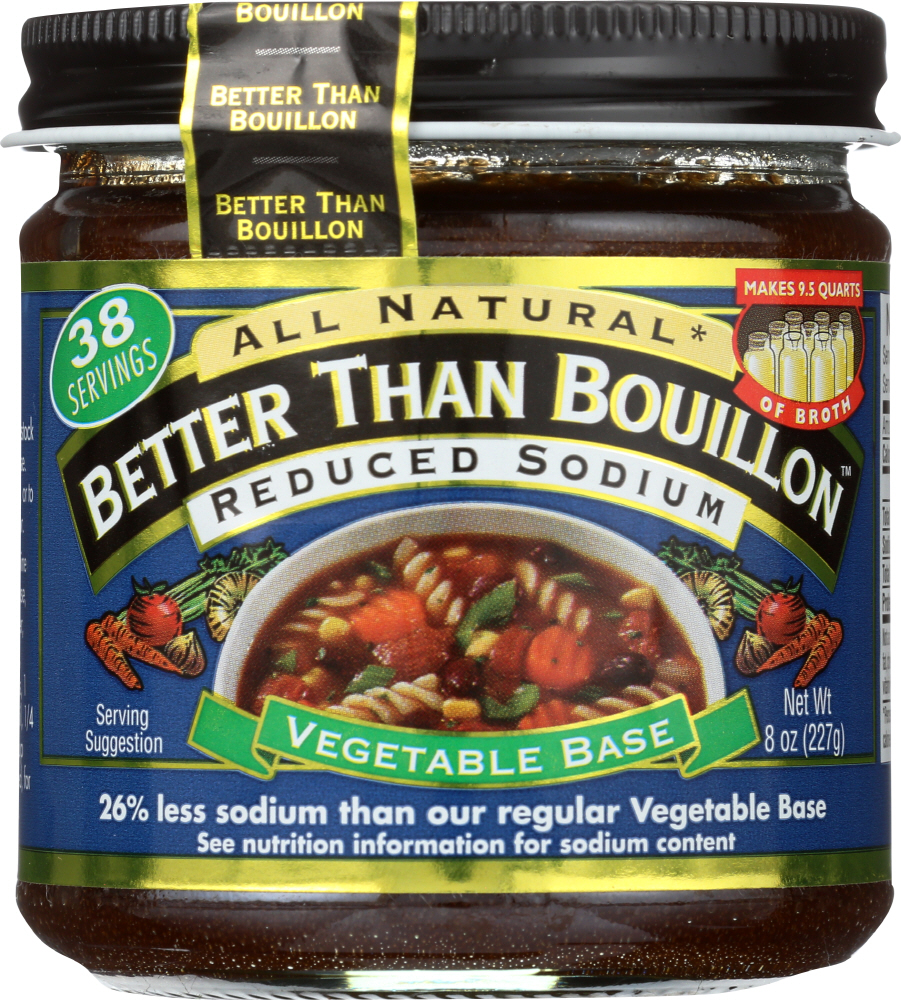 BETTER THAN BOUILLON: Base Vegetable Reduced Sodium, 8 oz - 0098308227724