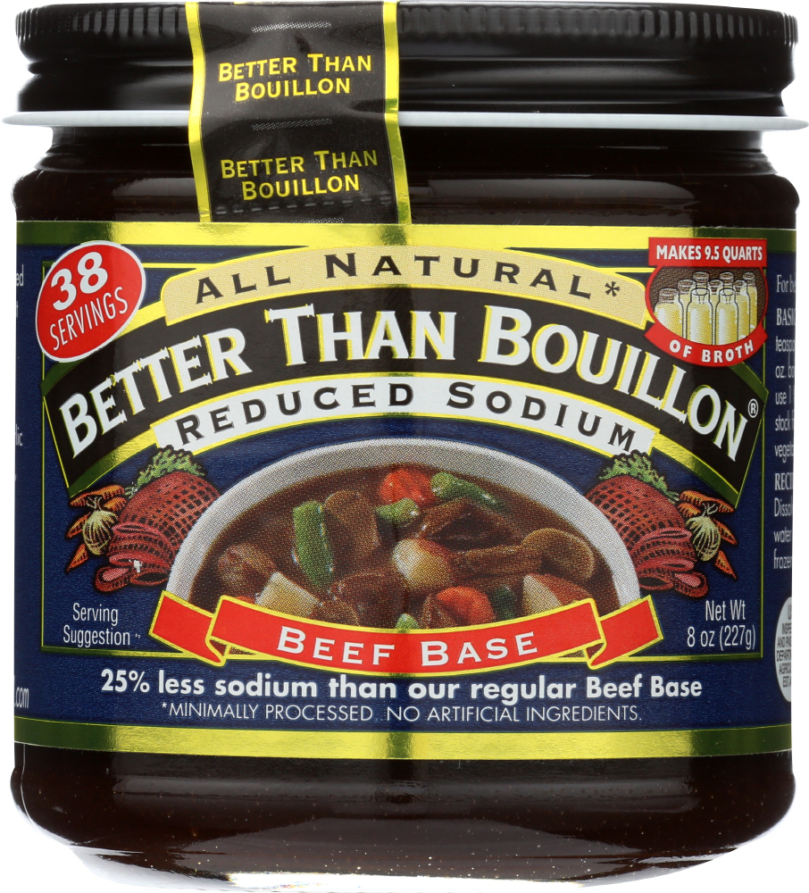 BETTER THAN BOUILLON: All Natural Reduce Sodium Beef Base, 8 Oz - 0098308227731