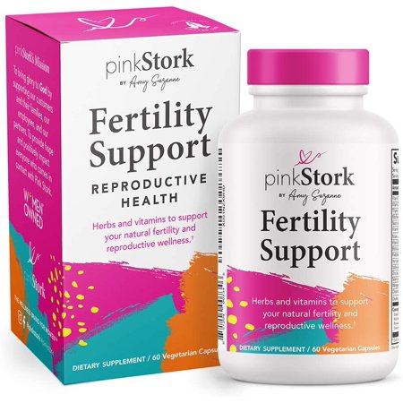 Pink Stork Fertility Support: Fertility Supplements for Women to Support Healthy Cycles Fertility Prenatal Vitamins + Vitex + Biotin + Ashwagandha + Vitamin C + Folate Women-Owned 60 Capsules - 098658000947