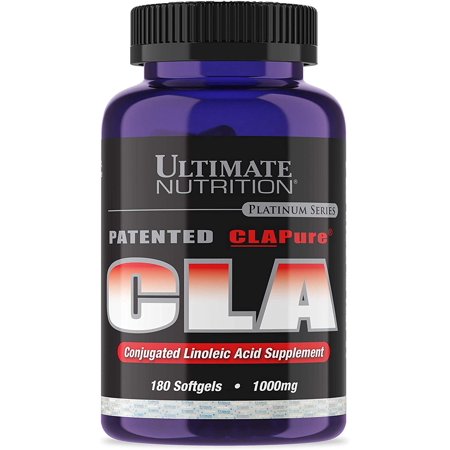 Ultimate Nutrition CLA Pure Fat Burner Weight Loss Supplement - Patented 1000mg Premium Strength Formula 180 Softgels - 099071006776