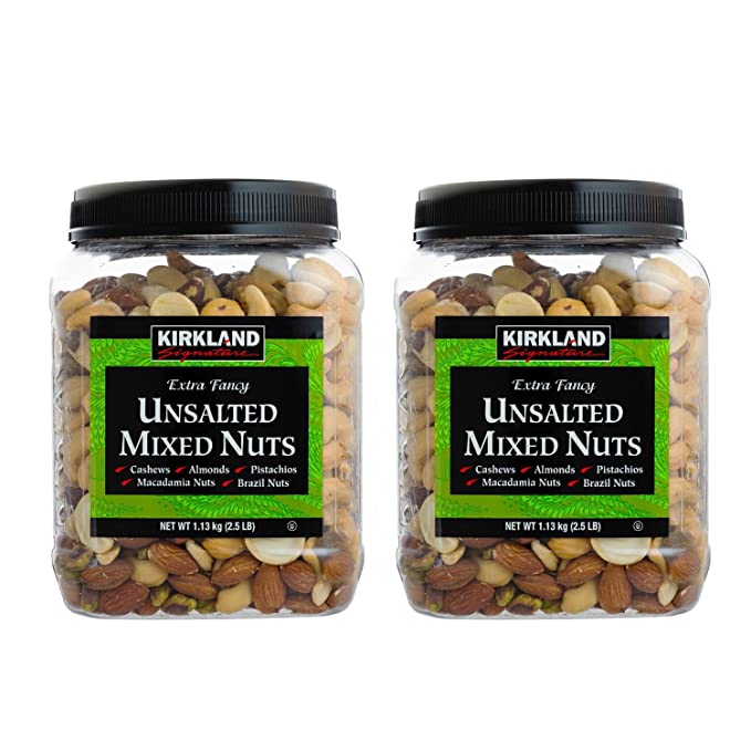  Kirkland Signature QNKDQK Extra Fancy Unsalted Mixed Nuts 2.5 (LB), 2 Pack of 40 Ounce, 99451458768  - 099451438890