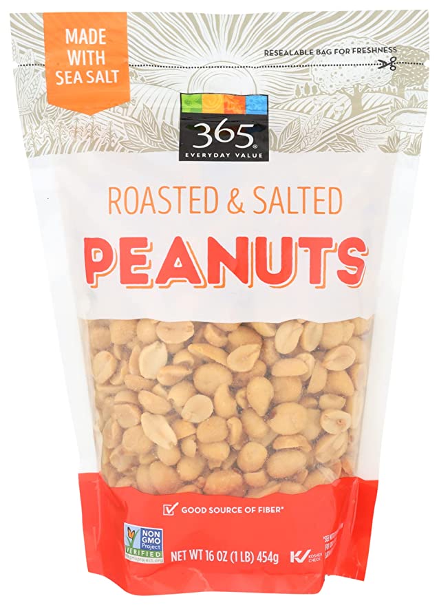  365 by Whole Foods Market, Peanuts Roasted And Salted, 16 Ounce  - 099482434458