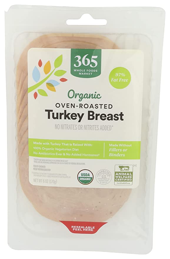  365 by Whole Foods Market, Turkey Oven Roasted Sliced Organic, 6 Ounce  - 099482452643