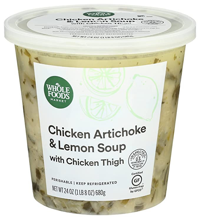  Whole Foods Market, Chicken Lemon Artichoke Soup, 24 Ounce  - 099482503024