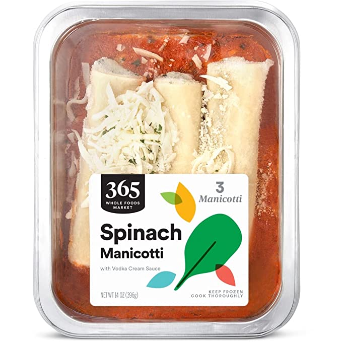  365 by Whole Foods Market Spinach Manicotti, 14 Ounce  - 099482509699