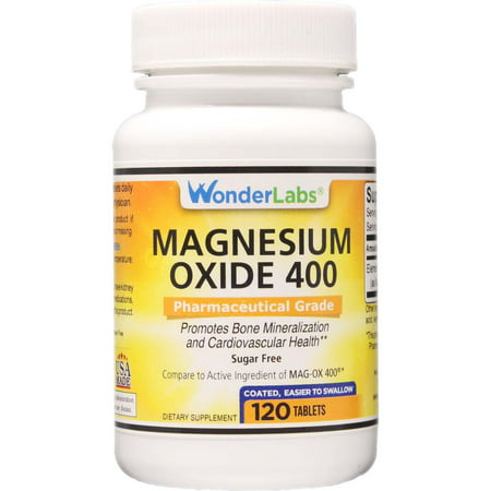 Wonder Labs Magnesium Oxide 400 483mg of Magnesium Oxide Pharmaceutical Grade - 250 Tablets - 099528680252