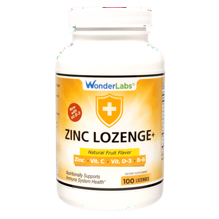 Zinc Lozenges with Vitamin C and D3 for a Healthy Immune System from Wonderlabs -100 Lozenges - 099528841103