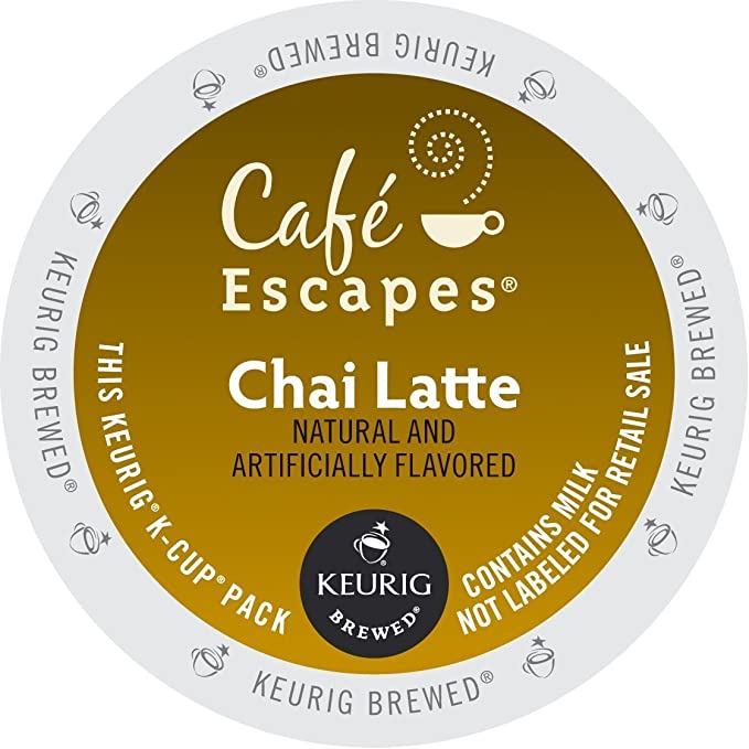 Keurig, Café Escapes Keurig K Cups, Chai Latte, K-Cup packs, 48-Count - 099553833241