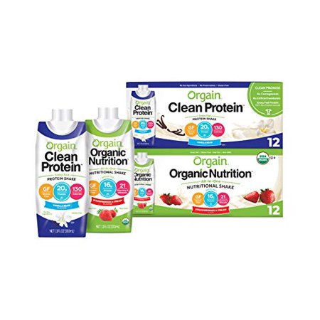 Orgain Bundle - Vanilla And Strawberry Protein Shakes - 12 Count Each, Ready To Drink, Made Without Gluten And Soy, Non-Gmo - 100194747658