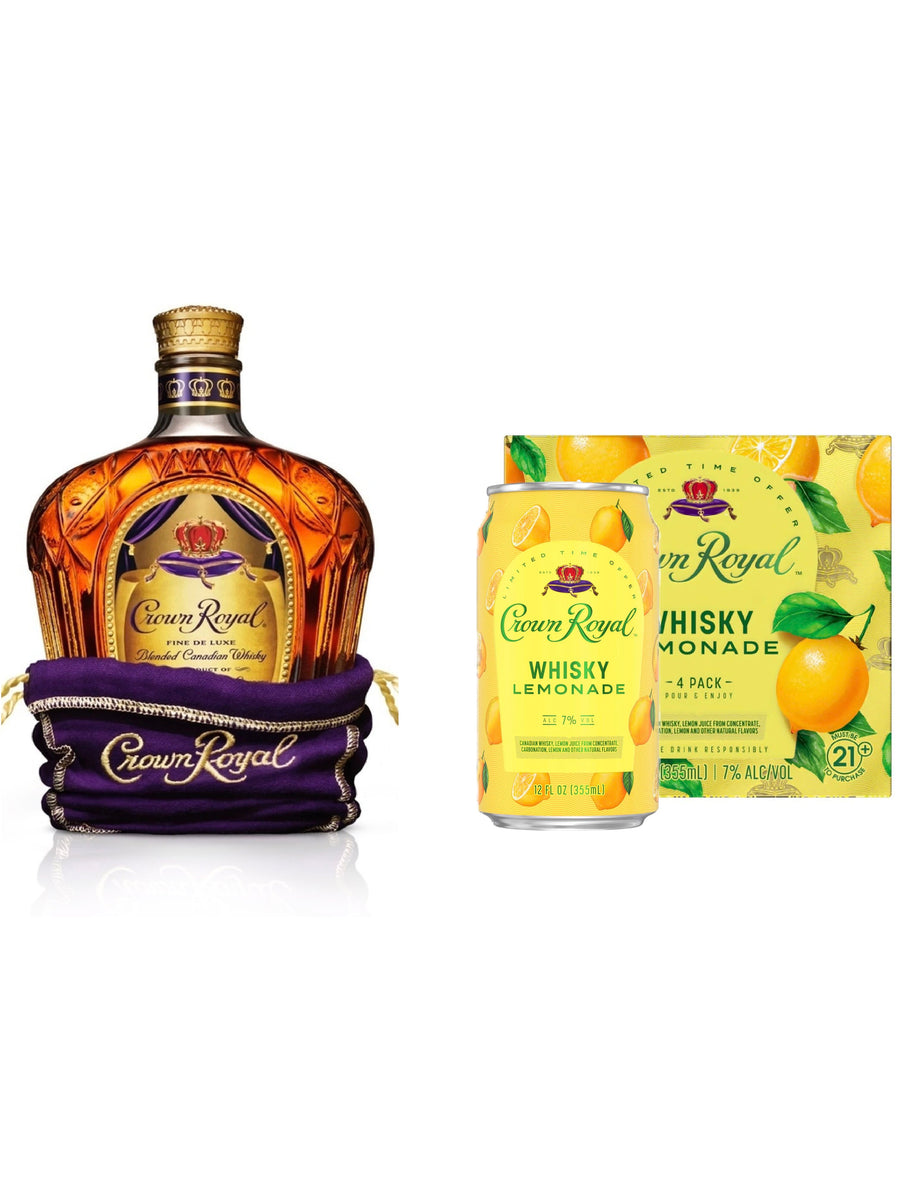 Crown Royal Cocktail Cans Bundle Set (Lemonade, Peach Tea, Apple, Cola - 10082000798658