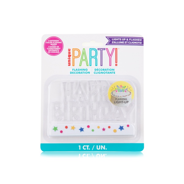 Unique happy birthday party flashing cake decoration - Waitrose UAE & Partners - 11179370436