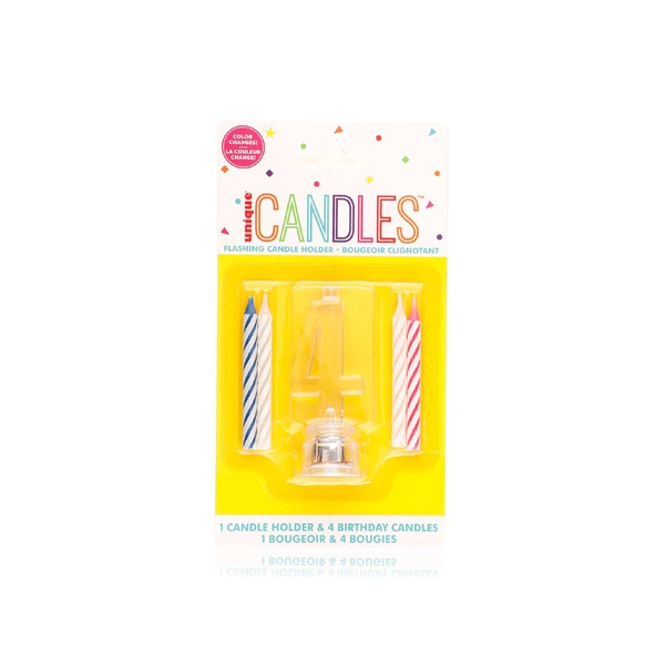 Unique flashing candle holder with candles x4 - Waitrose UAE & Partners - 11179375349