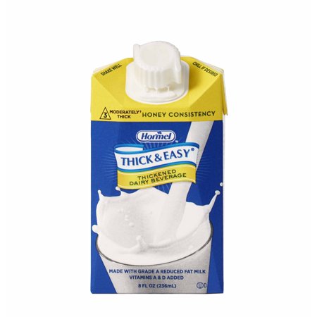 Thick & Easy Dairy Thickened Beverage 8 oz. Carton Milk Flavor Ready to Use Honey Consistency, 41805 - Case of 27 - 125113322655