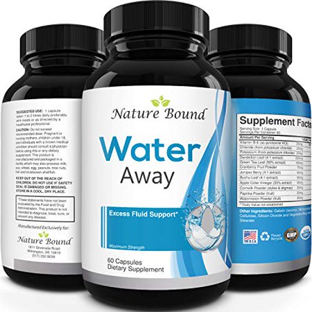 Water Away Supplement for Fast Bloating and Swelling Relief Pure Natural Diuretic Pills Reduce Water Retention Support Weight Loss Boost Energy Levels - 156972808608