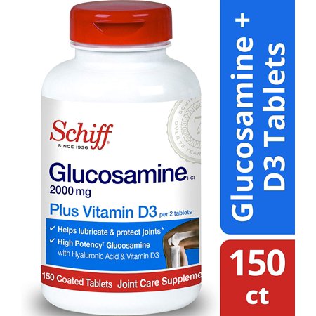 Glucosamine With Vitamin D3 & Hyaluronic Acid, 2000mg of Glucosamine, Joint Care Supplement Helps Lubricate & Protect Joints*, 150 Count Schiff - Glucosamine + D3 - 160065921143