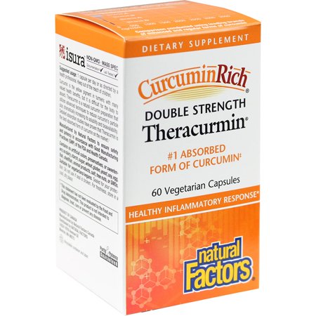 CurcuminRich Double Strength Theracurmin by , Supports Natural Inflammatory Response, Joint and Heart Function, 60 Capsules (60 Servings) Natural Factors - 60 Vegetarian Capsules - Standard Packaging - 168812357054