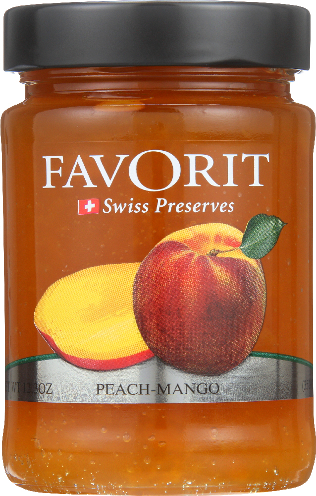 FAVORIT: Preserve Peach Mango, 12.3 oz - 0180286000229