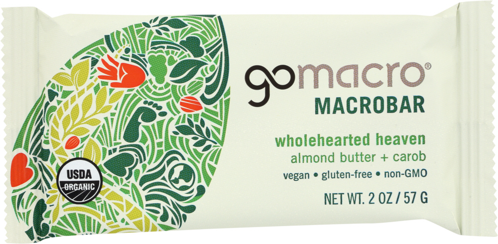 GOMACRO: Almond Butter & Carob Bar, 2 oz - 0181945000055