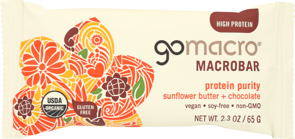 Gomacro Organic Macrobar - Sunflower Butter And Chocolate - 2.3 Oz Bars - Case Of 12 - sunflower