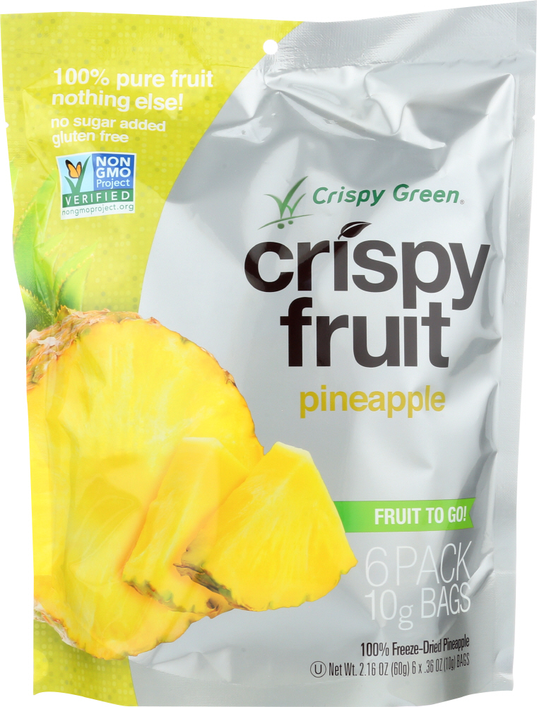 CRISPY GREEN: Crispy 6 Pack Pineapple, 2.16 oz - 0185255000088