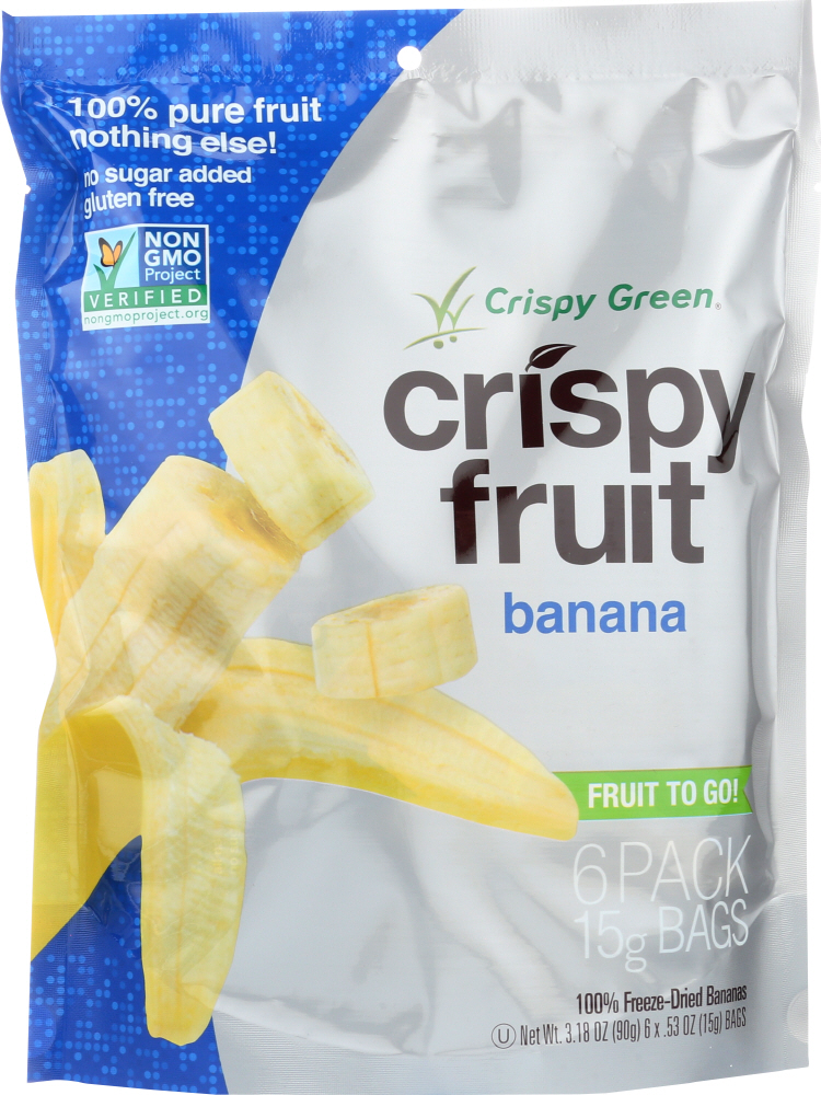 CRISPY GREEN: Crispy 6 Pack Banana, 3.18 oz - 0185255000125