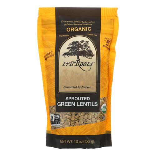 TRUROOTS: Organic Sprouted Green Lentil, 10 oz - 0185814000252