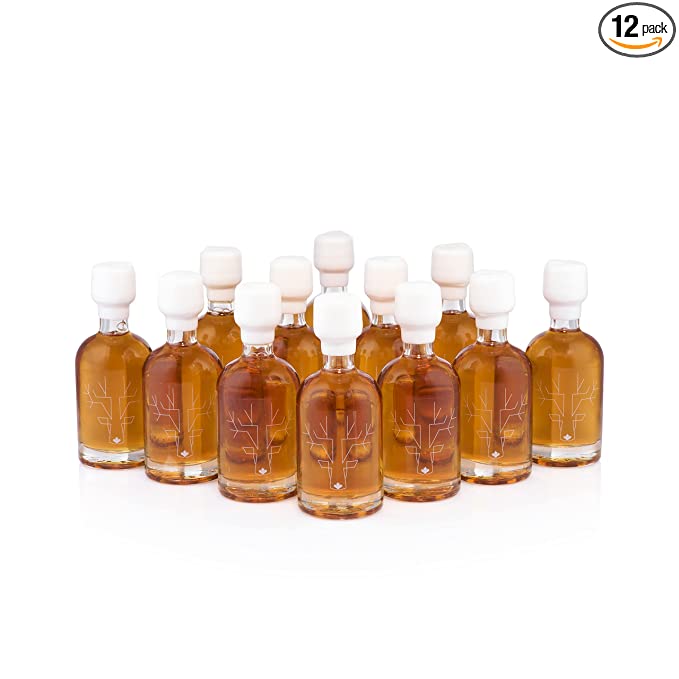  Escuminac Maple Syrup Extra Rare | Amber Rich Taste | Pure & Organic from Canada. Small Format 12 x 50ml / 1.7 Fl. Oz, Glass Bottles with Wax Lids. Estate Bottled. Wedding, Party Favors.  - 187248000433
