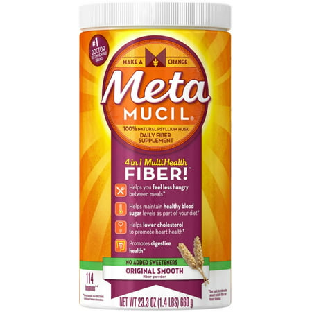 2 Pack - Metamucil Smooth Texture Sugar-Free Unflavored 114 Each - 191565577080