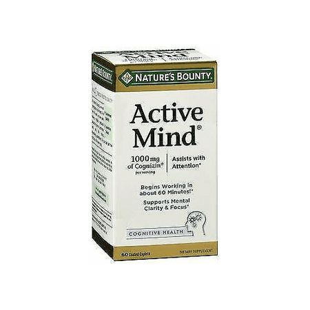 Nature s Bounty Active Mind Cognitive Health Coated Relief 60ct 4-Pack - 191565640128