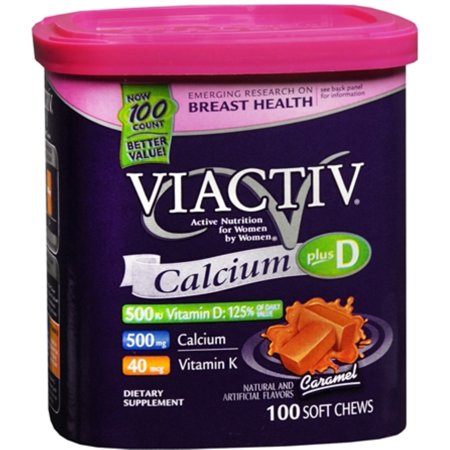 3 Pack - VIACTIV Calcium Plus D, Soft Chews, Caramel 100 EA - 191565850541