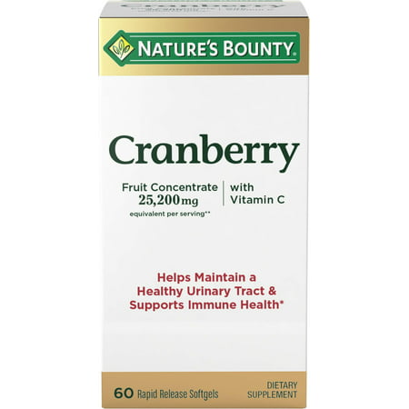 Nature s Bounty Cranberry with Vitamin C Triple Strength 60 Softgels - 191566181712
