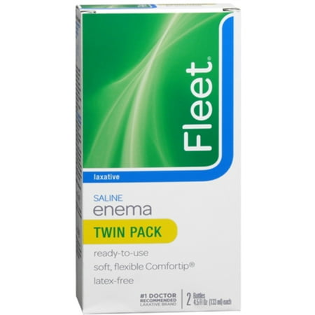 Fleet Laxative Saline Enema for Adult Constipation 4.5 fl. Oz. 2 Bottles - 191566930839