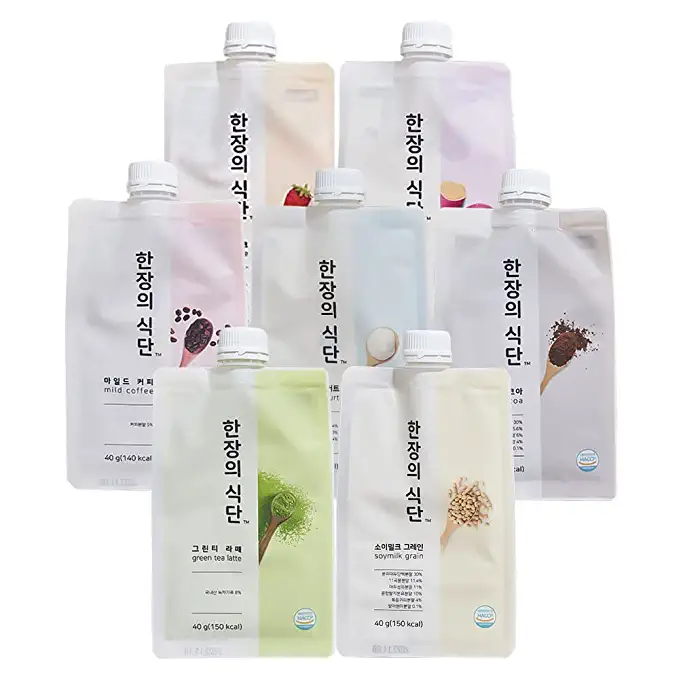  On-the-Go Meal Replacement Powder 1.41oz 40g x 5 Pouches - Korean All-in-One Healthy Protein Shake Breakfast Simple Meal [한장의 식단] (7 Pack of Each Flavor)  - 191752138131