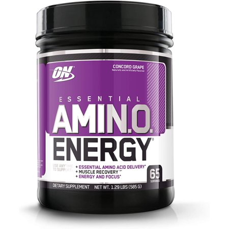 Optimum Nutrition Amino Energy - Pre Workout with Green Tea, BCAA, Amino Acids, Keto Friendly, Green Coffee Extract, Energy Powder - Concord Grape, 65 Servings - 191770887233