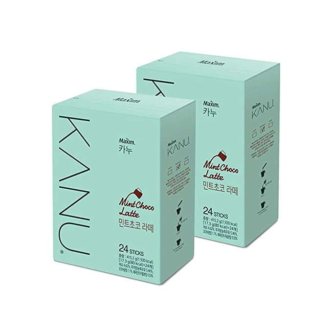 DONGSUH KANU Korean Instant Mint Choco Latte 48 Stick (24Stick x 2) - 191997042934