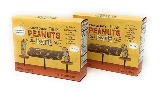 Trader Joe's - These Peanuts Go On A Date Bars NET WT 7.4 OZ - 2 PACK - 192135397305