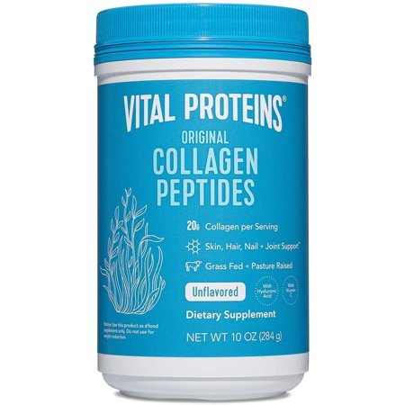 Vital Proteins Collagen Peptides Powder Supplement (Type I, III) for Skin Hair Nail Joint - Hydrolyzed Collagen - Dairy and Gluten Free - 20g per Serving - Unflavored 10 oz Canister - 193548408121