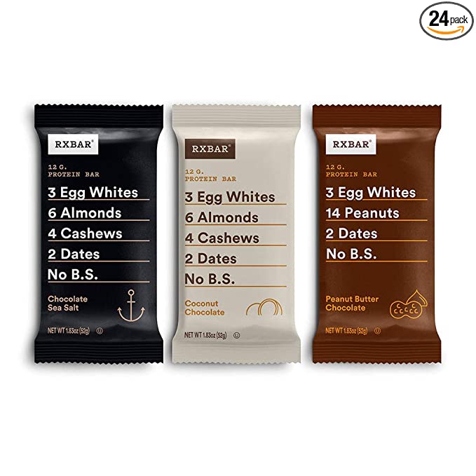 RXBAR, Chocolate Variety Pack 2.0, Protein Bar, High Protein Snack, Gluten Free, 1.83 oz, Pack of 24 - 193908000156