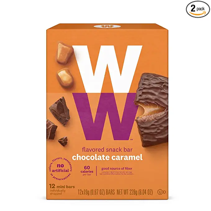  WW Chocolate Caramel Mini Bar - Kosher - 2 SmartPoints - 2 Boxes (24 Count Total) - Weight Watchers Reimagined  - 193991000026