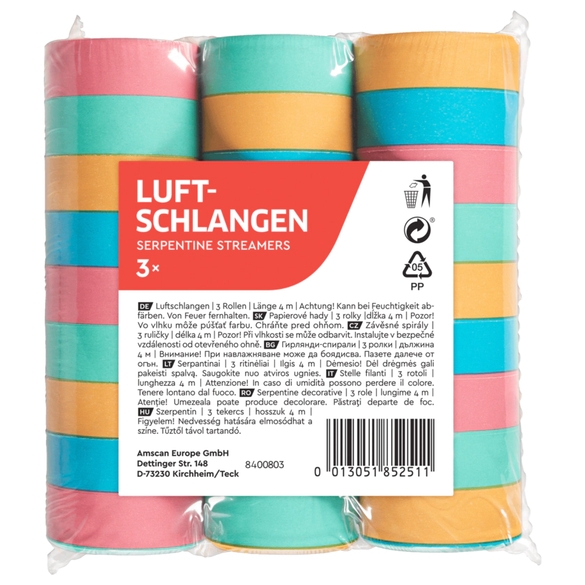 Luftschlangen 3 Stück - 194099013710