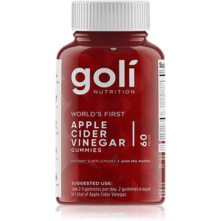 Apple Cider Vinegar Gummy Vitamins by Goli Nutrition - Immunity & Detox - (1 Pack, 60 Count, with The Mother, Gluten-Free, Vegan, Vitamin B9, B12, Beetroot, Pomegranate) - 194223299461