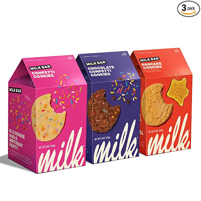  MILK BAR Cookie Variety Pack | Delicious Soft Baked Cookies With Unique Flavors | Trio of 3 Boxes w/ 8 Cookies In Each Box (Pantry Party Trio)  - 194575040735