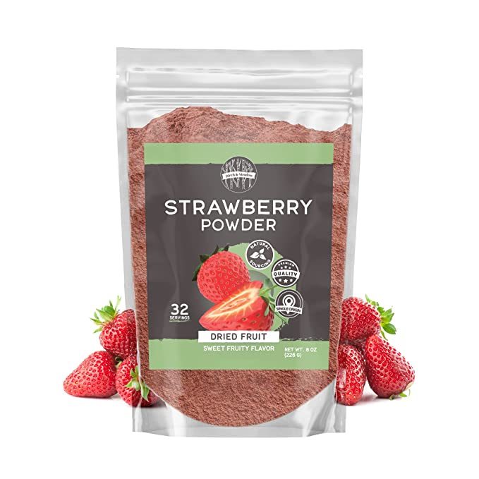  Birch & Meadow Strawberry Powder, Sweet Fruity Flavor, Smoothies & Shakes, Easy Add-In for Baking  - 195507008625